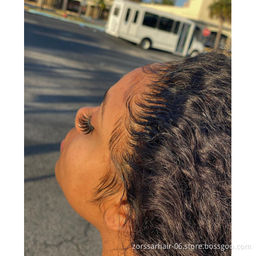 Cheap wholesale 100% Remy cuticle aligned short natural human hair wigs for black women,body wave hd transparent full lace wig